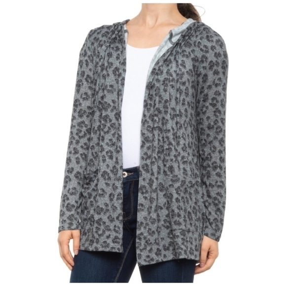 NWT Lucky Brand Cloud Jersey Hooded Cardigan Sweater - Picture 1 of 9